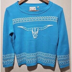 Cotton and Rye Girls' Longhorn Sweater Blue XL 12
